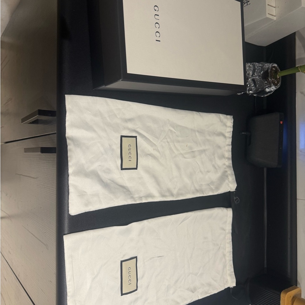 Gucci White Dust Bag with Black Trim